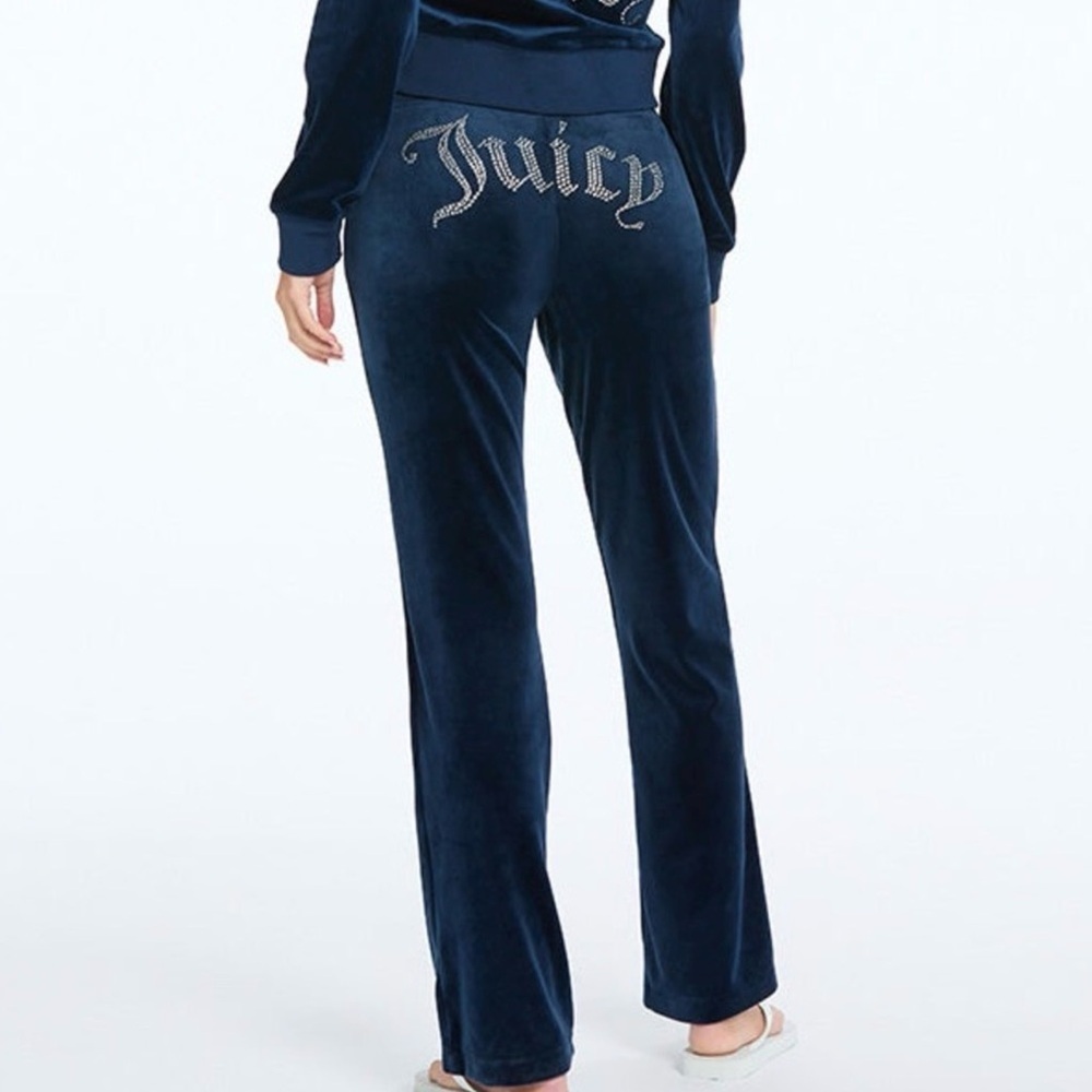 🆕 JUICY COUTURE Velour Blingy Pants in Regal Blue
